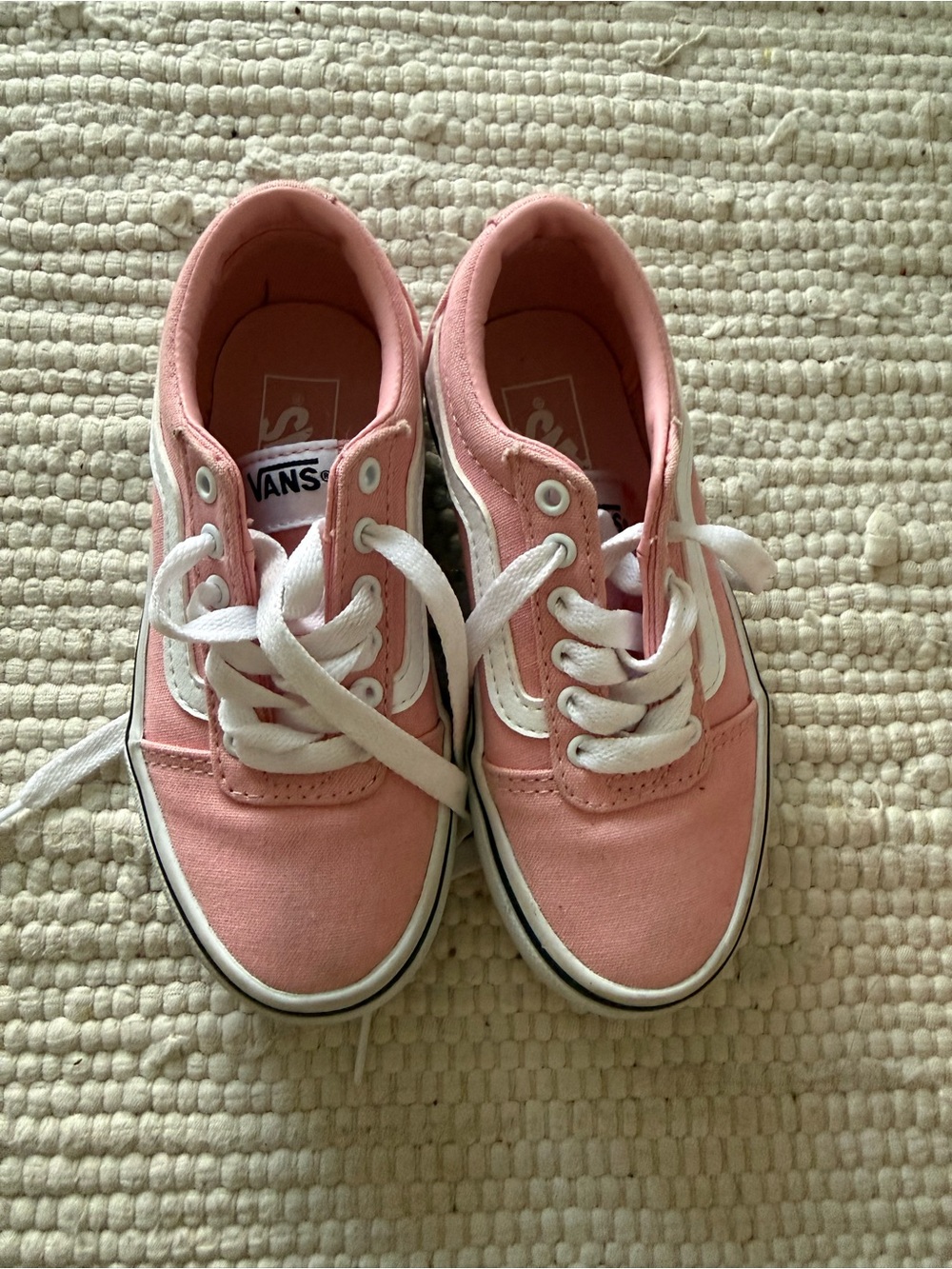 Vans Kids Pink Canvas Low-Top Sneakers with White Accents